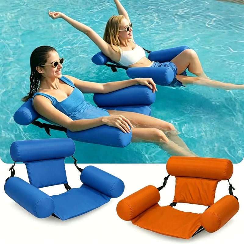 Hamac Gonflable de Piscine en Forme de Fauteuil Flottant, Pliable, 100 x 120 cm
