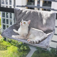 Hamac pour Chat Suspendu à Accrocher au Radiateur, Cadre en Métal, Housse Amovible, Gris ou Beige, vue 3