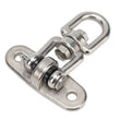 Fixation Hamac Pivotante 360° en Inox 304, Platine 8,2 cm avec Chevilles et Vis