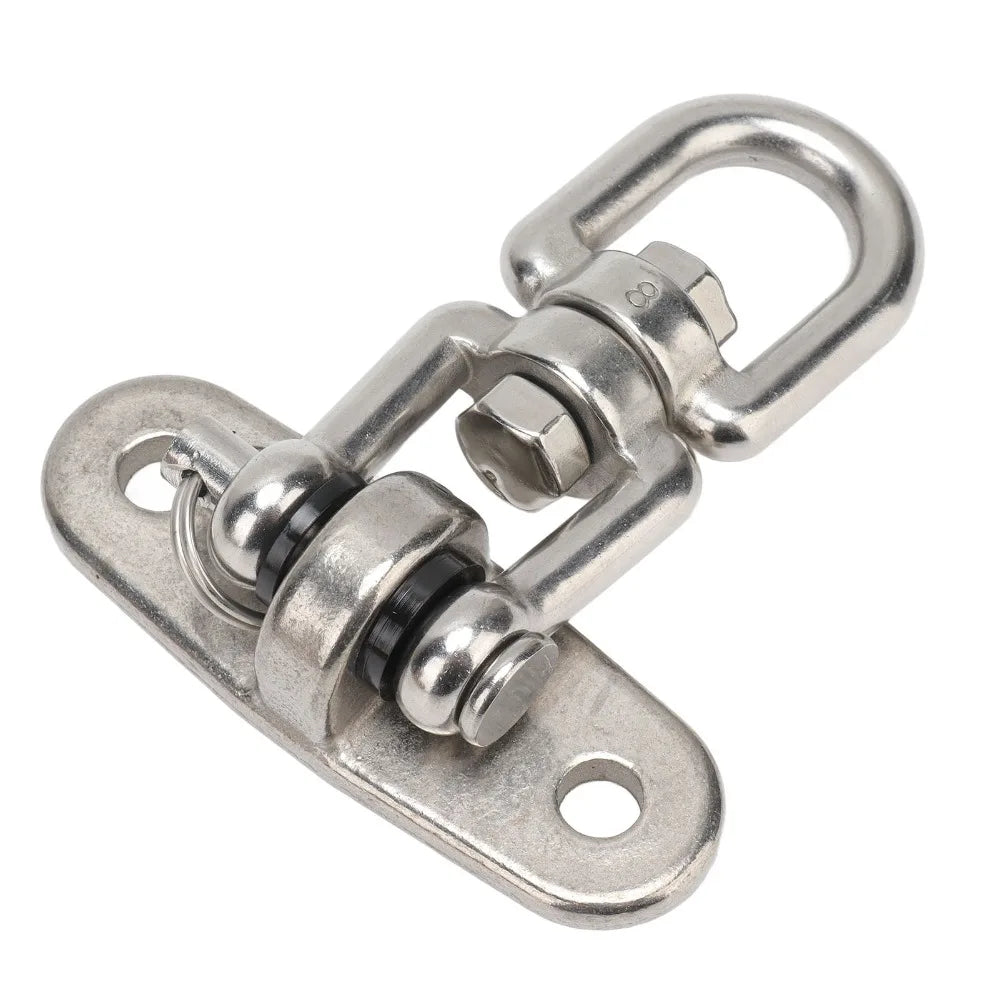 Fixation Hamac Pivotante 360° en Inox 304, Platine 8,2 cm avec Chevilles et Vis