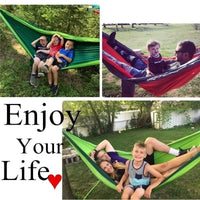 Hamac de Camping 1 Place en Nylon Bicolore, 270 x 140 cm, 7 Coloris, Mousquetons, vue 3