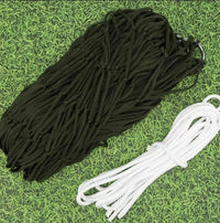 Hamac filet de jardin et plage en nylon vert olive, cordes incluses, vue 7