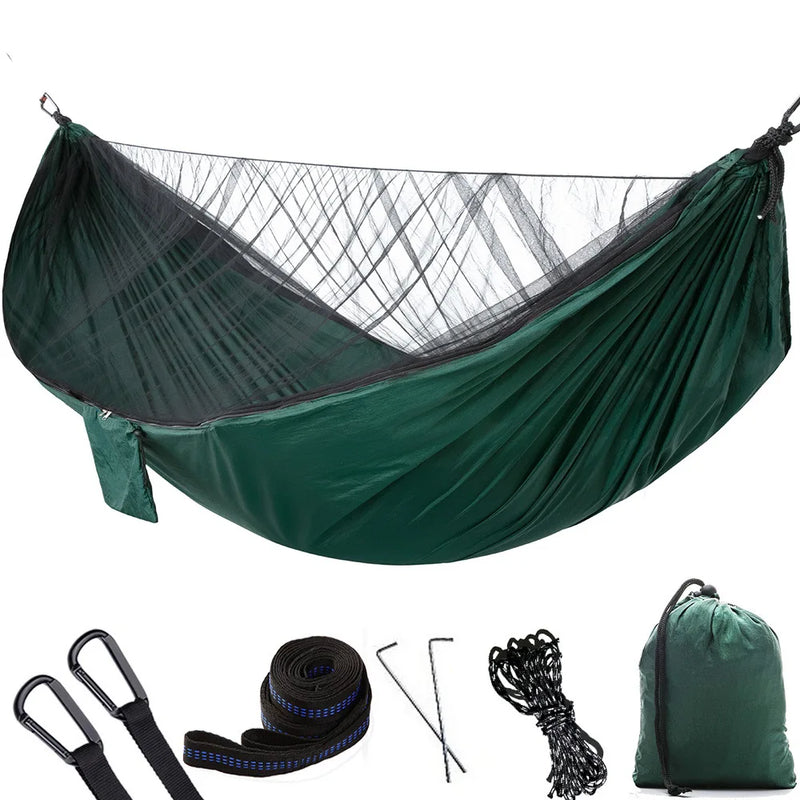Hamac de Camping 2 en 1 avec Moustiquaire, Nylon 210T, 270 x 140 cm, vue 10