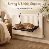 Hamac pour Chat Pliable à Accrocher au Radiateur ou au Rebord, Fer Noir et Maille, 45 x 30 cm, vue 4