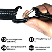 Sangles de hamac pour arbres à boucles réglables, lot de 2, 2,50 m ou 2,98 m, vue 6