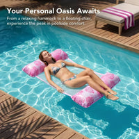 Hamac Gonflable de Piscine 4 en 1 en PVC, Motif Feuilles de Monstera, 127 x 70 cm, avec Pompe, vue 3