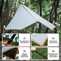 Bâche hexagonale pour hamac 360 x 300 cm, tissu anti-déchirure enduit PU3000, blanc, 915 g, vue 5