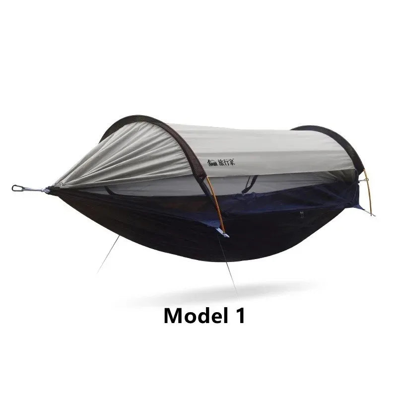 Hamac de camping avec moustiquaire tunnel et toit amovible, 270 x 140 cm, vue 3