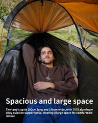 Hamac de Camping avec Moustiquaire Dôme et Pare-Soleil, 270 x 140 cm, Sous-Couette en Option, vue 4