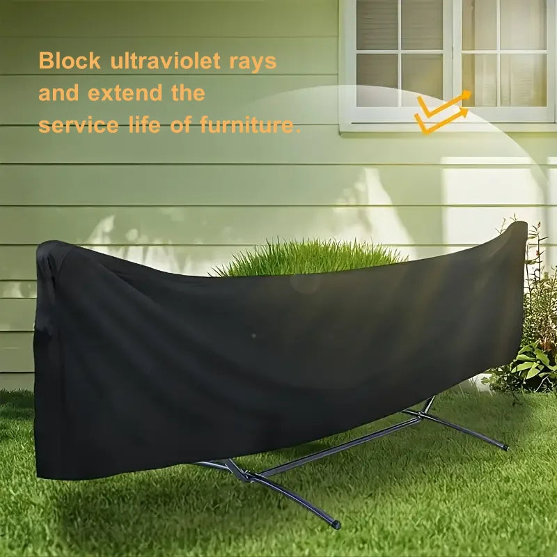 Housse de Protection pour Hamac sur Pied en Polyester Noir, 285 x 80 x 17 cm