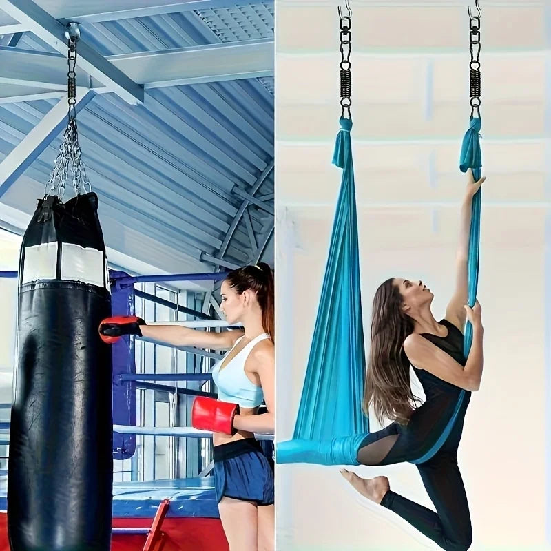 Ressort de Suspension Noir pour Fauteuil Œuf, Émerillon et 2 Mousquetons à Vis, vue 2