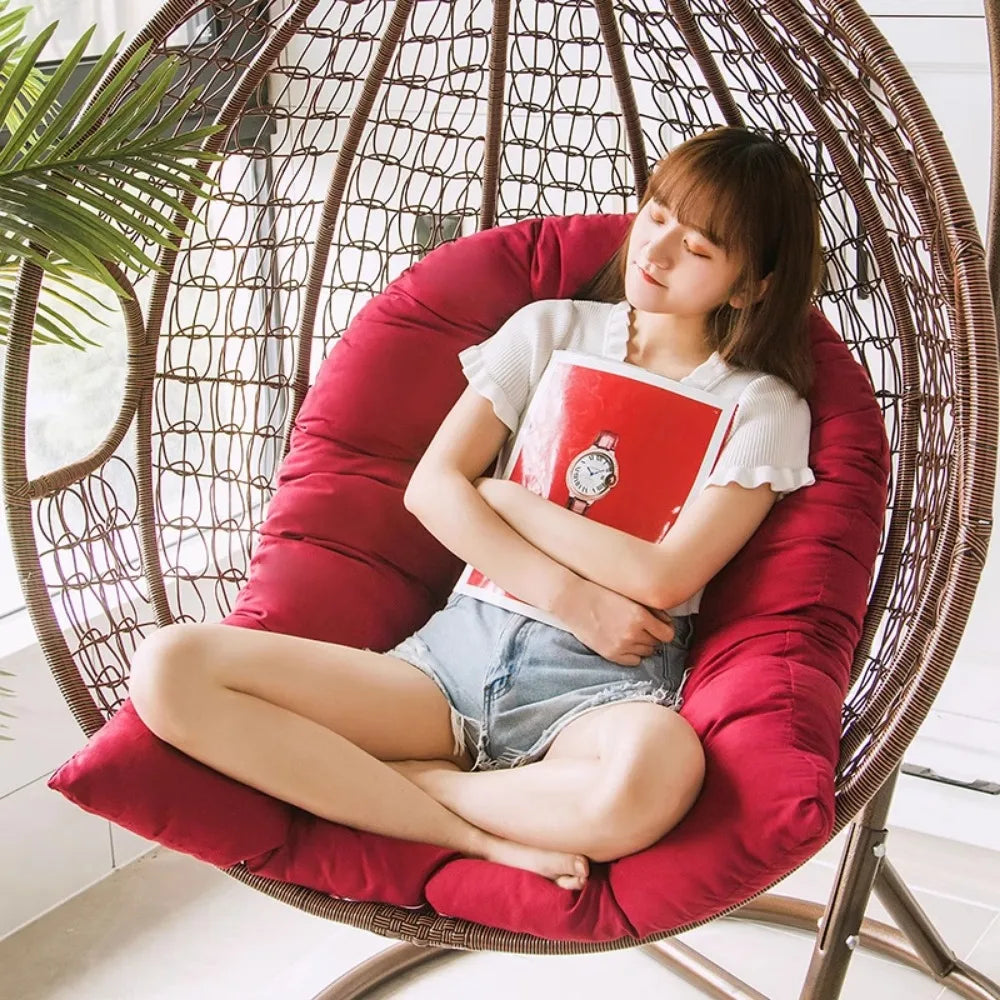 Coussin Matelassé pour Fauteuil Œuf Suspendu, Assise et Dossier Épais