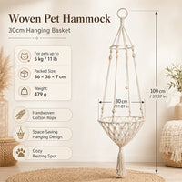 Hamac pour Chat Suspendu en Macramé de Coton, Panier à Franges, 5 Modèles de 21 à 40 cm, vue 7