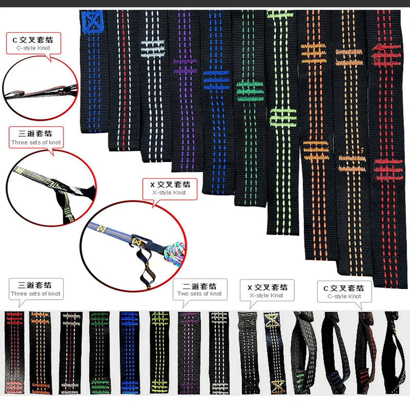 Sangles de hamac pour arbres à boucles réglables, lot de 2, 2,50 m ou 2,98 m, vue 2