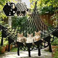 Hamac pour Chat Mural d'Angle en Filet de Macramé, Franges, 4 Coloris, vue 5