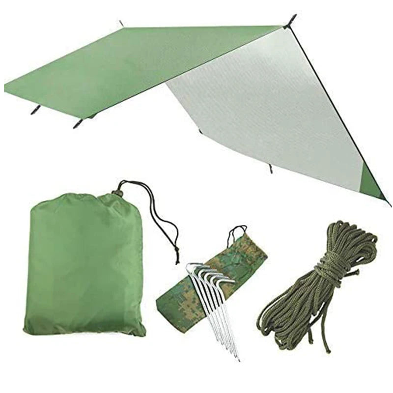 Bâche de Protection pour Hamac Imperméable en Polyester, Vert Militaire ou Camouflage, 3 Tailles