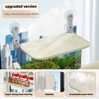 Hamac pour Chat Pliable pour Fenêtre ou Mur Lisse, Maille Grise ou Beige, 45 ou 52 x 30 cm, vue 8