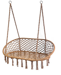 Chaise Hamac Suspendue Double en Macramé de Coton, Banc à Franges 130 x 80 cm, vue 8