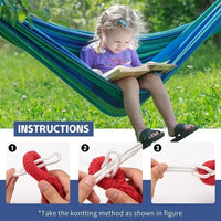 Hamac en Toile de Coton avec Cordes pour Arbres, 1 Place, 190 x 80 cm, vue 5