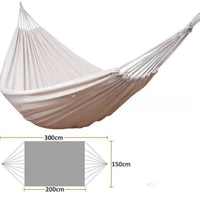 Hamac Double en Canvas Polyester-Coton 300 x 150 cm, Blanc Cassé, Gris ou Vert Foncé, vue 3