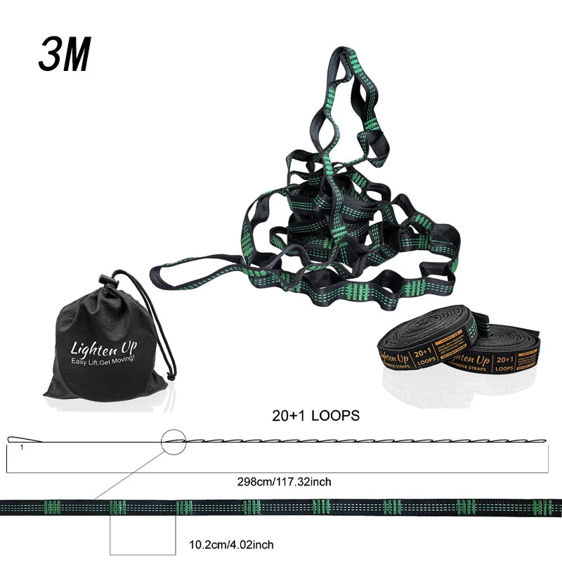 Sangles de hamac pour arbres à boucles réglables, lot de 2, 2,50 m ou 2,98 m, vue 9