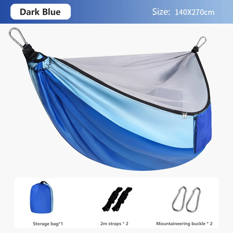 Hamac de Camping avec Moustiquaire et Sangles, 270 x 140 cm, 6 Coloris, vue 10