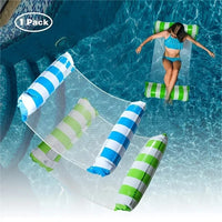Hamac Flottant Gonflable Pliable avec Filet en Nylon, 122 x 70 cm, Bleu Turquoise ou Vert