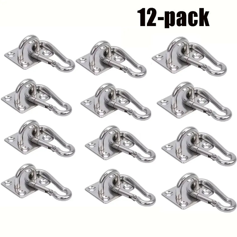Crochets pour Hamac en Inox 304, Platine et Mousqueton, Lot de 4 à 12, vue 7