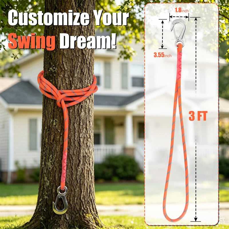 Sangle de Hamac en Corde pour Arbre avec Mousqueton Vissant, vue 4
