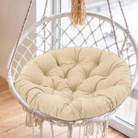 Coussin Rond Capitonné 50 cm pour Fauteuil Suspendu et Fauteuil Papasan, Beige