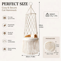Hamac pour Chat Suspendu en Macramé de Coton, Panier à Franges, 5 Modèles de 21 à 40 cm, vue 8