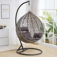 Fauteuil Suspendu Rond en Résine Tressée, Pied en Fer Forgé 195 cm, vue 4