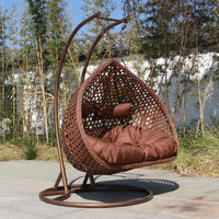 Fauteuil Suspendu Œuf Tressé avec Pied Métal en Arc, 7 Coloris de Coussin, vue 6