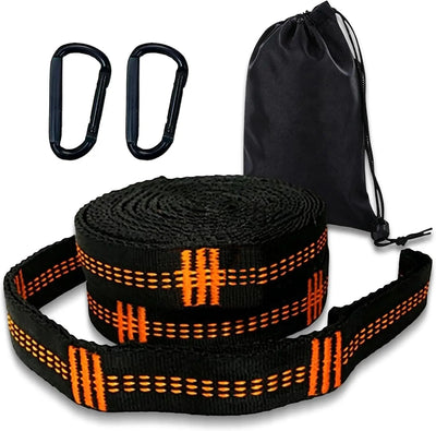 Sangles de Hamac Réglables 2 m, Lot de 2 avec Mousquetons et Sac