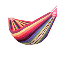 Hamac Double Rayé en Coton Mélangé 200 x 150 cm, Cordes et Sac de Rangement, vue 2