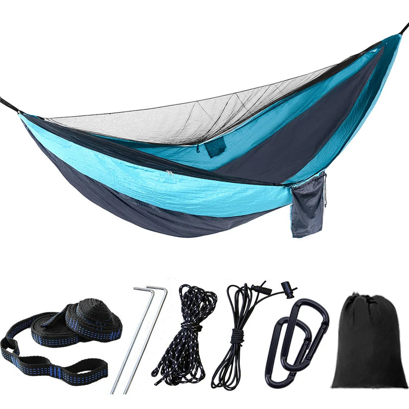 Hamac de Camping 2 en 1 avec Moustiquaire, Nylon 210T, 270 x 140 cm, vue 14