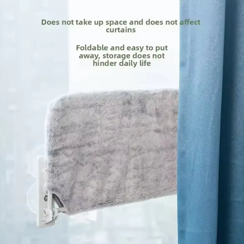 Hamac pour Chat de Fenêtre Pliable à Ventouses, Cadre Acier, Gris ou Blanc, Tailles M et L, vue 3