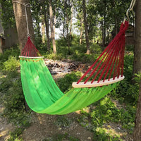 Hamac filet aéré en maille polyester, 260 x 130 cm, 7 coloris, sac et cordes, vue 3
