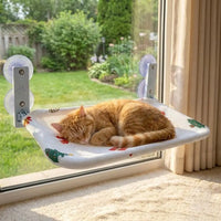 Hamac pour chat de fenêtre à ventouses, pliable, motif sapins de Noël, 52 x 30 cm, vue 5