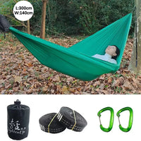 Hamac de Camping Ultraléger Double en Nylon, 300 x 140 cm, Sangles et Mousquetons, vue 7