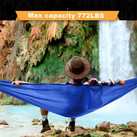 Hamac de Camping Ultraléger en Nylon, 270 x 140 cm, 2 Places avec Mousquetons et Sac, vue 2