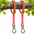 Sangle de Hamac en Corde pour Arbre avec Mousqueton Vissant, Orange ou Bleu, 91 ou 152 cm
