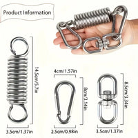 Ressort de Suspension Noir pour Fauteuil Œuf, Émerillon et 2 Mousquetons à Vis, vue 3