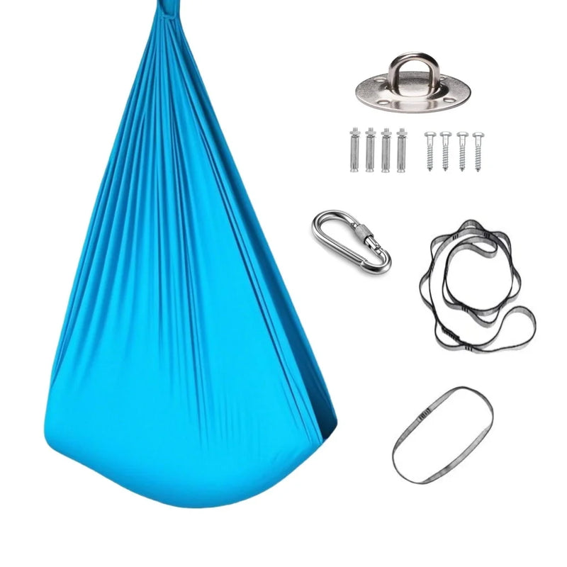 Hamac Suspendu Élastique en Polyamide, 150 x 280 cm, Kit de Fixation, Yoga Aérien, vue 15