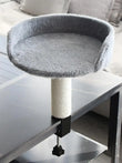 Hamac Chat Bureau à Pince, Panier Rond avec Griffoir en Sisal, Gris