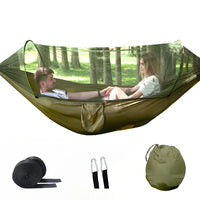 Hamac de Camping avec Moustiquaire Intégrée, Nylon Ultra-léger 720 g, Sangles et Mousquetons, vue 7