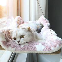 Hamac pour Chat Fenêtre à Câbles et Ventouses, Housse Amovible Lavable, 7 Coloris