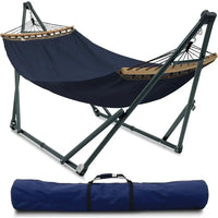 Hamac sur Pied Pliable 2 Places, Barres en Bois et Sac de Transport, vue 4