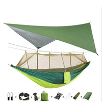 Hamac de Camping Double Moustiquaire, Bâche Imperméable et Sangles, 260 x 140 cm, vue 13