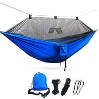 Hamac de Camping Camouflage ou Bleu avec Moustiquaire à Poches, Nylon 210T, Bâche en Option, vue 9